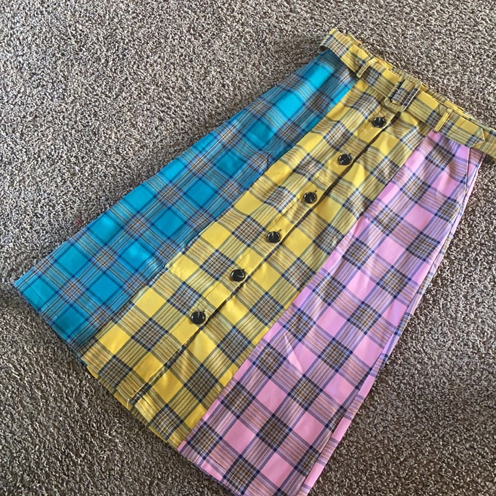 Multiple Color A Line Midi Skirt With Belt Attach… - image 3